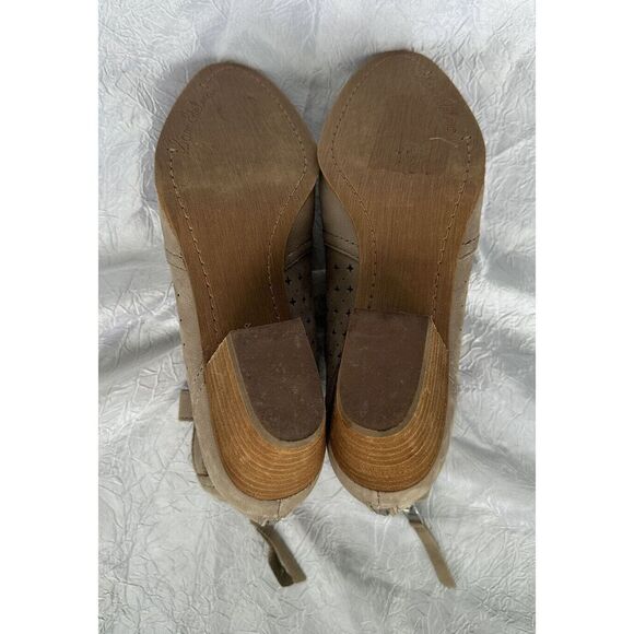 Size 8 Sam Edelman Reynolds Leather Ankle Booties Boots Tan Putty Color Western - Picture 9 of 9